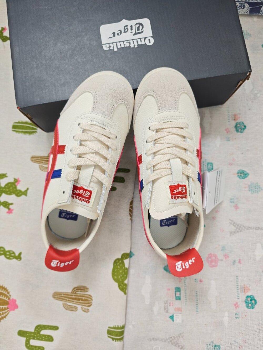 Onitsuka Tiger Mexico 66 Cream Red Blue Sneakers US 5.5, Brand New Unworn